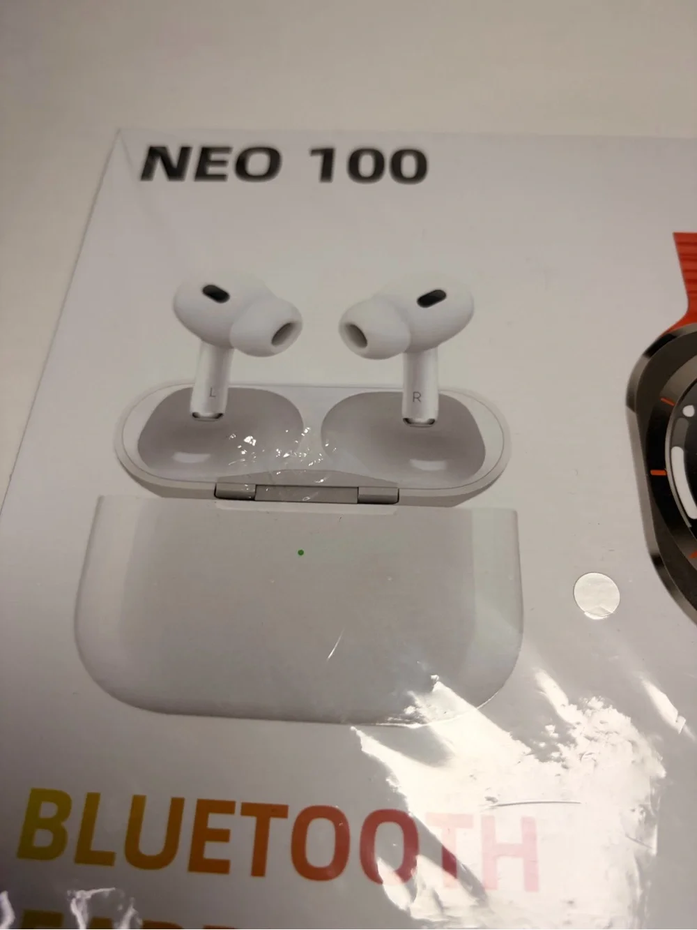NEO 100 Bluetooth Earphone & Smartwatch Set - White & Orange
